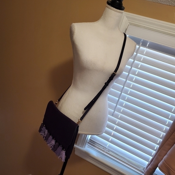 Rebecca Minkoff Sofia Purple Leather/Suede Clutch/Crossbody - Picture 3 of 15